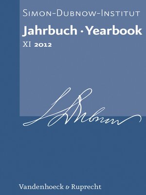 cover image of Jahrbuch des Simon-Dubnow-Instituts / Simon Dubnow Institute Yearbook XI (2012)